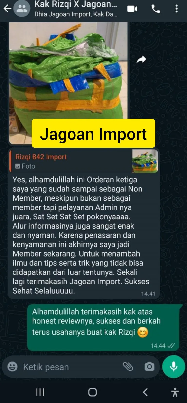 Testimoni Jagoan Import 1